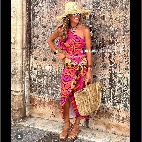 ZARA Co-Ord Set Printed Crop Top and Midi Skirt NWT - Picture 5 of 14